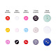 2-Hole Flat Round Resin Sewing Buttons Sets BUTT-PH0002-02-2