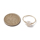 ナチュラルホワイトシェル指輪  ゴールド真鍮ワイヤーラップリング  スター  usサイズ9 1/2(19.3mm) RJEW-JR00610-02-3