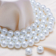Benecreat perla rotonda con perla di vetro perlata tinta ecologico da 8 mm per la creazione di gioielli con contenitore di perline (bianco HY-BC0001-8mm-RB001-5