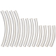 Beebeecraft 1 Box 12Pcs Curved Tube Beads 925 Sterling Silver 3 Size Curved Column Noodle Loose Spacer Beads for DIY Bracelet Necklace Jewellery Making STER-BBC0005-61-1