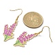 3 paio di orecchini pendenti in lega smaltata a 3 fiori in stile fiore della vita con 304 perni in acciaio inossidabile EJEW-JE05358-3