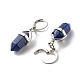 Boucles d'oreilles pendantes en lapis-lazuli naturel bullet pour fille femmes EJEW-JE04636-02-4