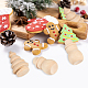 Olycraft20pcs未完成の木製クリスマスオーナメント木製雪だるまクリスマスツリーペグ人形diy木製人形お祭りの装飾用落書き描画おもちゃとdiy工芸品 WOOD-FG0001-06-4