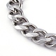 304 pulseras de cadenas de acero inoxidable y conjuntos de pendientes de aro huggie SJEW-JS01176-5