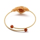 Losange avec bracelet manchette en agate rouge naturelle BJEW-A122-01-2