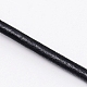 牛革コード  革のアクセサリーコード  ジュエリーDIY製版材料  ブラック  3~3.4mm WL-WH0004-01F-01-2
