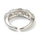 Латунные кольца из манжеты с прозрачным цирконием RJEW-L100-001P-3