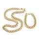Placcatura ionica (ip) 304 set di gioielli per bracciali e collane con catena a maglia cubana in acciaio inossidabile SJEW-B019-03D-G-1