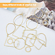HOBBIESAY 42pcs 8 Style Alloy Linking Rings Light Gold Open Back Bezel Charms Geometric Hollow Frame DIY Resin Mmbossed Mixed Earrings Pendant Beaded Hoop Frame Jewelry Making DIY-HY0001-23-3