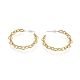 Semicircular Brass Cable Chain Stud Earrings EJEW-E196-11G-2