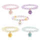 Bracelets de charme de fleur d'émail d'alliage BJEW-JB09046-1