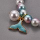 Braccialetti e set di gioielli in plastica imitazione perla elasticizzata SJEW-JS01053-01-7