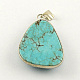 Natural Turquoise Triangle Pendants X-TURQ-S279-01-2