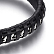 Leather Braided Cord Bracelets BJEW-E352-10B-2
