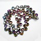 Half Plated Crystal Glass Beads Strands EGLA-F028-D02-2