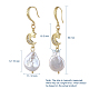 Natural Baroque Pearl Keshi Pearl Dangle Earrings EJEW-JE03826-01-3