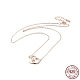 925 collar colgante de conejo con corazón de plata de ley con circonita cúbica transparente para mujer NJEW-E034-02RG-1