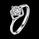 Adjustable 925 Sterling Silver Cubic Zirconia Finger Rings RJEW-BB20734-6-7