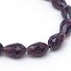 Teardrop Faceted Imitation Jade Glass Beads Strands GLAA-Q052-A04-2