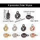 Yilisi 16Pcs 4 Colors Brass Micro Pave Clear Cubic Zirconia Charms FIND-YS0001-03-3
