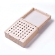木箱  42穴付き  レターおよびナンバースタンプセット用  正方形  湯通しアーモンド  14.3x14.3x7.5cm ODIS-WH0005-45-2