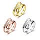 Real Rose Gold Plated Adjustable Brass Finger Rings for Women RJEW-BB07574-B-8