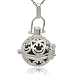 Silver Color Plated Brass Hollow Round Cage Pendants KK-J216-11S-1