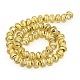 Handmade Faceted Swirl Gold Sand Lampwork Rondelle Beads Strands LAMP-L034-06-2