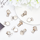 WADORN 20Pcs 2 Style Heart Iron Pacifier Suspender Clips DIY-WR0002-83-4