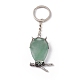 Porte-clés pendentif hibou en aventurine verte naturelle KEYC-G056-01AS-03-3