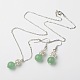 Gemstone Round Beads Jewelry Sets: Earrings & Necklaces SJEW-JS00759-2