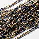 Faceted Rondelle Half Plated Electroplate Glass Beads Strands EGLA-M007-3mm-03-1