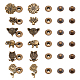 Nbeads 30 Sets 6 Style Brass Snap Button FIND-NB0004-05-1
