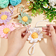 Fingerinspire 3 個 3 色綿編組織り吊り下げペンダント装飾  ファブリックペンダント  デイジーの花  ミックスカラー  14~14.3cm  1pc /カラー FIND-FG0002-18-3