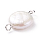 Ciondoli connettore perla keshi perla barocca naturale PALLOY-JF01495-01-3