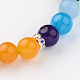 Bracelets extensibles de perles en agate naturelle BJEW-E285-A04-2