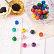 Pandahall Elite about 400 pcs 10 Mixed Color Dyed Wood Beads Round 14mm Wooden Beads for Jewelry Making WOOD-PH0003-03-7