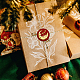 クリスマステーマのワックスシーリングスタンプセット  シーリングワックススタンプ無垢真鍮ヘッド、木製ハンドル付き  封筒の招待状  ギフトカード  クリスマスツリー  83x22mm  スタンプ：25x14.5mm AJEW-WH0208-965-7