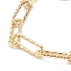 Brass Textured Paperclip Chain Bracelets BJEW-JB06063-2