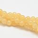 Natürliche gelbe Jade Perlenstränge G-K121-02-6mm-1