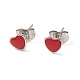 Enamel Heart Stud Earrings EJEW-B009-12P-2