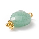 Natural Green Aventurine Charms PALLOY-JF01863-03-4