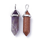 Natural & Synthetic Mixed Stone Pointed Pendants G-F061-M-2