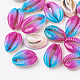 Spray Painted Natural Cowrie Shell Beads X-SHEL-S274-01-2