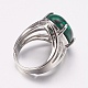 Synthetic Malachite Wide Band Finger Rings RJEW-K224-A17-1-2