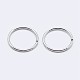 Rhodium Plated 925 Sterling Silver Open Jump Rings STER-F036-02P-0.5x4mm-2