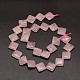 Rhombus Natural Rose Quartz Beads Strands G-L302-01-2