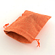 ポリエステル模造黄麻布包装袋巾着袋  サンゴ  13.5x9.5cm ABAG-R004-14x10cm-02-3