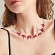 Ожерелья из бисера из окрашенной синтетической красной коралловой крошки и натурального жемчуга с градуировкой для женщин NJEW-TA00065-7