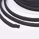 3x1.5mm cordón de gamuza sintética plana negro X-LW-R003-01-3